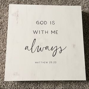NEW! Matthew 28:20 Scripture God is With Me Always Rustic Wall Art Decor